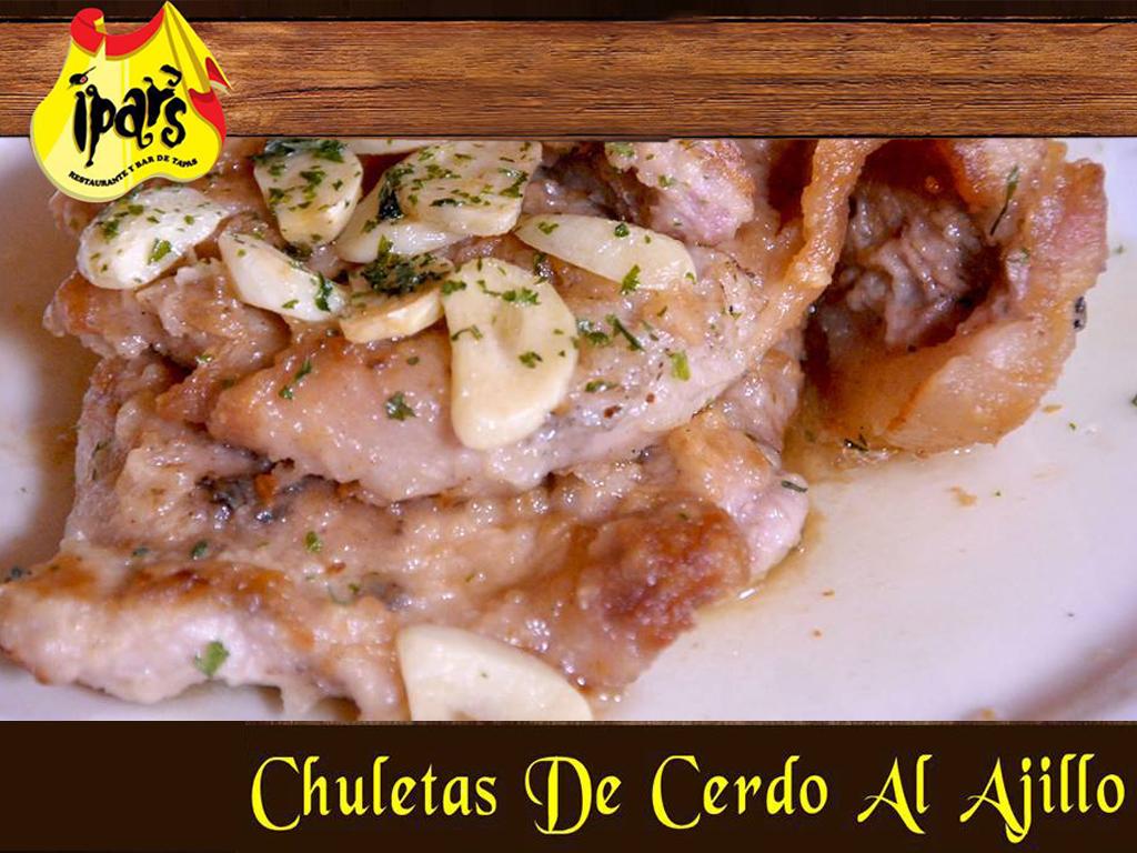 Chueleta De Cerdo Al Ajillo