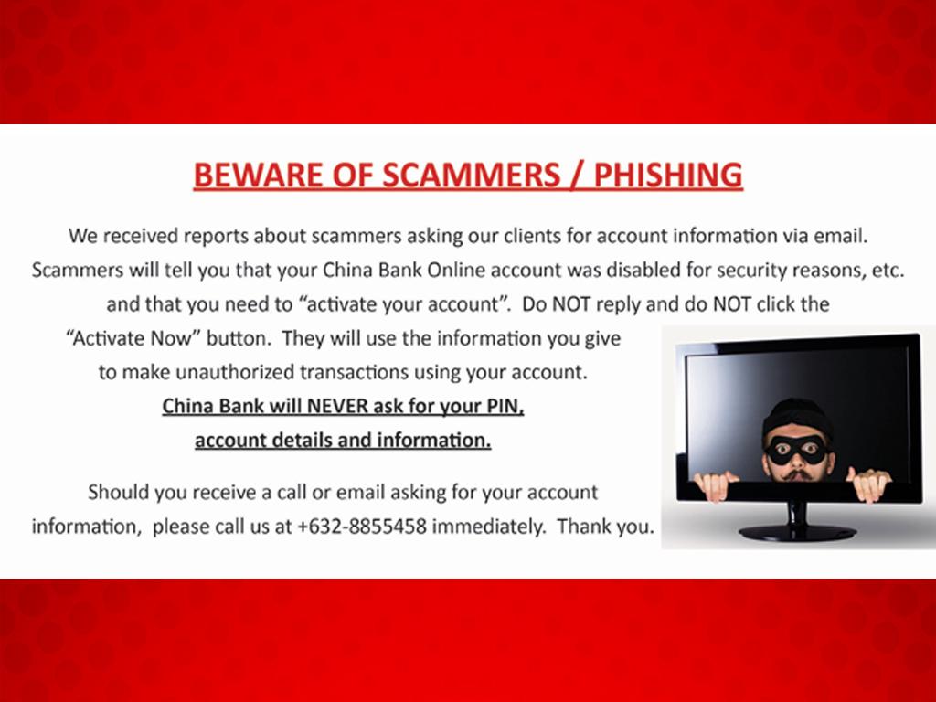 Advisory beware of scammers