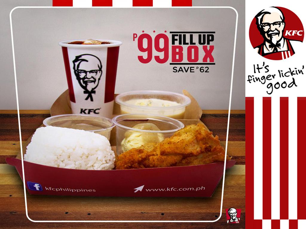 Feast on a box full of finger lickin' good for only P99 with the KFC Fill Up Box!