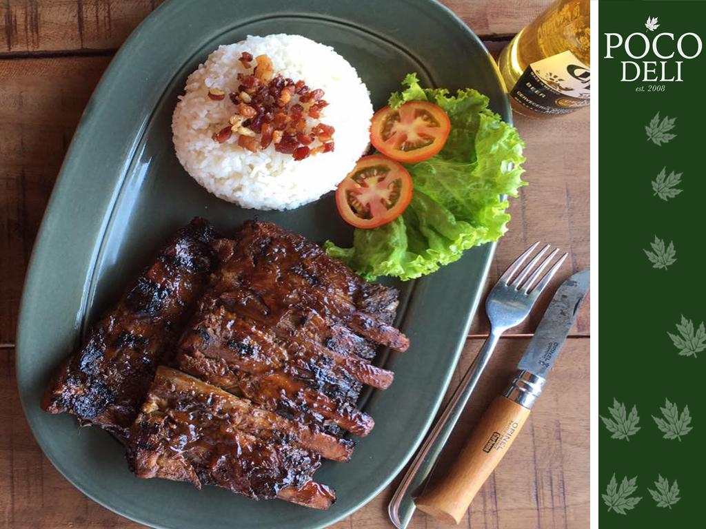 Smoked BBQ Ribs with Bacon Rice