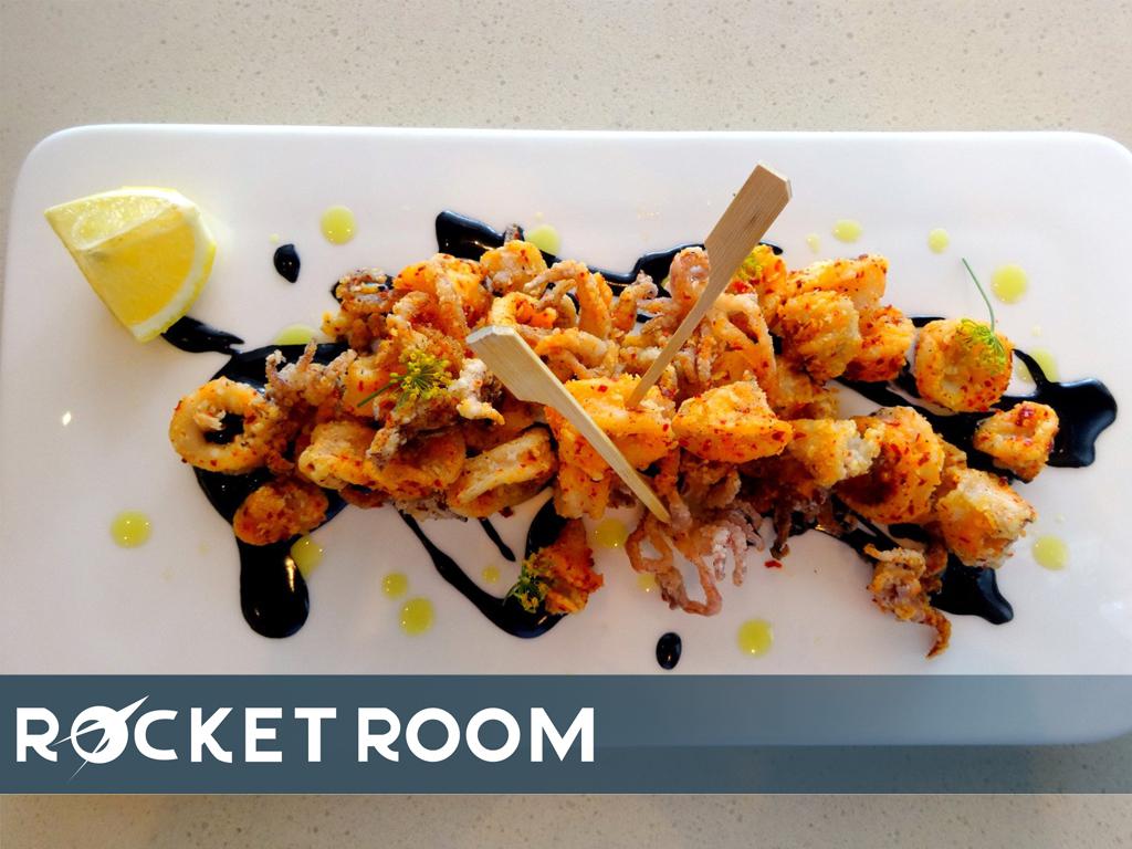 Here's our Spicy calamari with black pimenton aioli  It's perfect to pair with any drink alcoholic or non-alcoholic