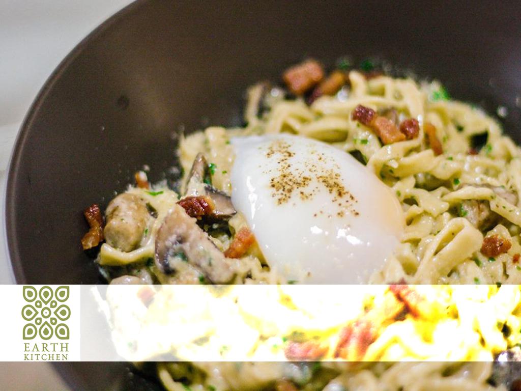 Four Mushroom and Egg Pasta