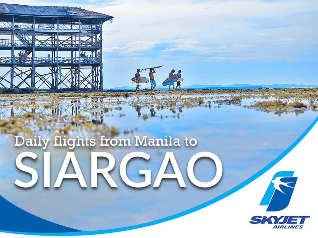 Daily flights  from Manila to Siargao